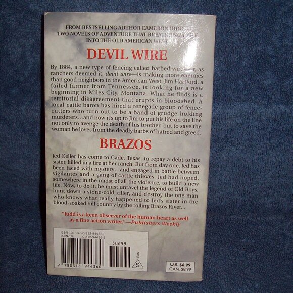 Devil Wire / Brazos by Cameron Judd - 2 in 1 Paperback Book - Western Fiction - Picture 2 of 2